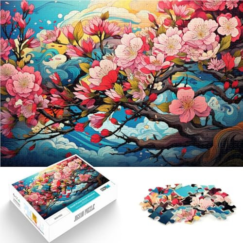 Puzzle da 1000 pezzi per adulti fiori di ciliegio giapponesi puzzle decorazione da parete Natale regali 38 x 52 cm