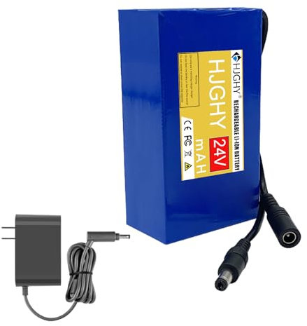 HJGHY 24V 5000mAh 6000mAh 7000mAh 9000mAh 12000mAh 16000mAh 24000mAh 33000mAh 45000mAh Rechargeable Lithium Ion Battery Pack Portable Power Bank with Charger,24V,7000mAh