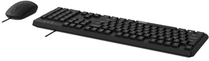 Rapoo Tastatur mit Maus Set kabelgebunden NX1500 QWERTZ Wired Computertastatur Mouse mit Kabel für PC Laptop schwarz