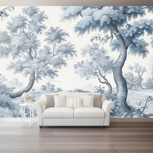 Vlies Fototapete 200 X 140 Cm Retro-Landschaft 3D Effekt Blauer Waldbach Tapeten Für Wohnzimmer Schlafzimmer Tv Hintergrund Vliestapete Wandtapete Tapete