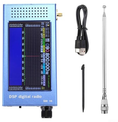 YobiLife SDR-V6 Radio Receiver | Full Band 100kHz-149MHz Coverage with 4.3 IPS Touchscreen | For Amateur Radio, Aviation Band & Shortwave Signal Monitoring(Blue)