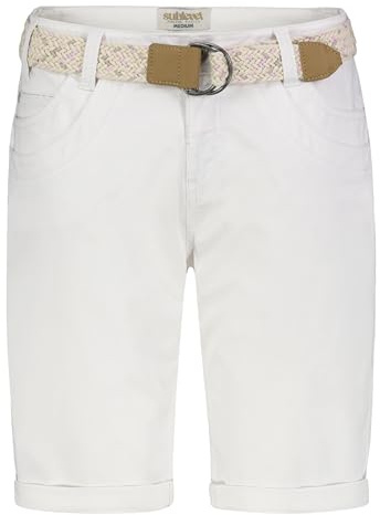 Sublevel Damen Denim Bermuda Chino Stretch Shorts mit Aufschlag Bequeme Kurze Hose im Used Look