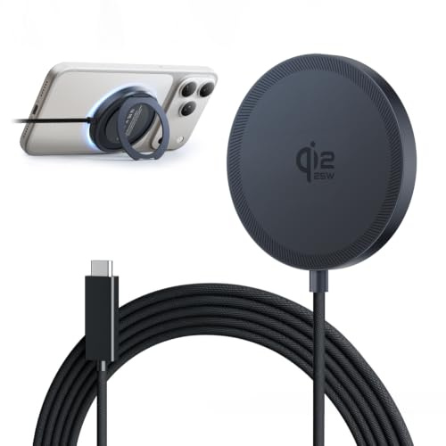 GEEKERA Qi2.2 25W Wireless Charger, Magnetic Power Profile Fast Charging Pad for iPhone 17/16/15/14/13/12, Ultra-Thin Flat Design – No Overheating, No Cable Clutter, Ideal for Gaming & Desk