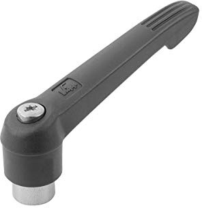 KIPP Klemmhebel Große 5 M16 Kunststoff, Edelstahl, 1 Stück, schwarz grau ral7021, K0270.5161