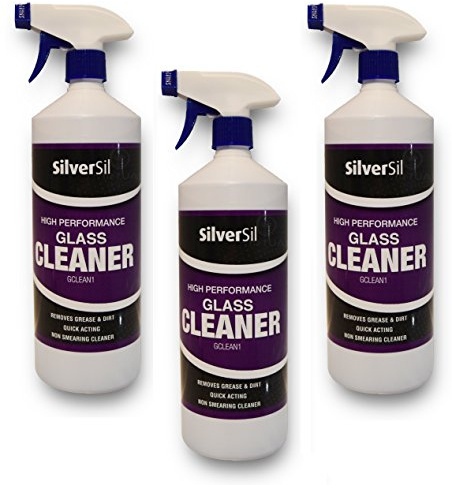 Silversil Industrial Glass / Window Cleaner - Streak Free Mirror and Tile Cleaner - 3 Pack (3 Litres)