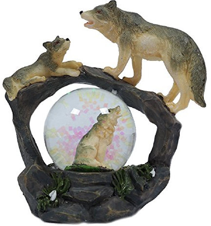 PIA International Glitzerkugel Wölfe Schneekugel Tier Tiere Wolf Schneekugeln
