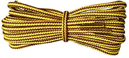 Boot Laces - 4 mm round - Yellow and Brown stripe laces, Yellow and Brown, Lace length 140cm