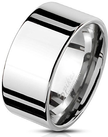 Bungsa 54 (17.2) Herren-Ring BREIT Silber Edelstahl massiv breiter Band-Ring breite Ringe Männer