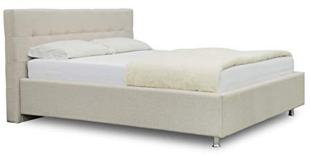ES Design 08 Polsterbett Lion mit 5 Jahren Garantie, EIN hochwertiges Bett, Lattenrost und Stauraum (beige 22, 100 x 200 cm)