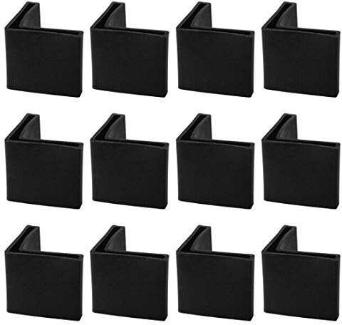 sourcing map 12 Stück Stuhlbeinkappen Eckschutz Abdeckung Schutzkappen Fußkappen Bodenschoner L Typ 30mm x 30mm Schwarz