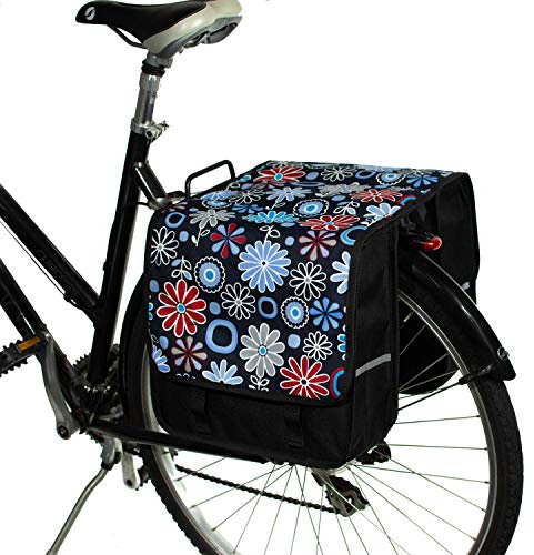 BikyBag Classic - Doppel Fahrradtasche Gepacktragertasche (Classic CL - Gänseblümchen)