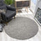 SANAT Teppich Rund - Hellgrau Hochflor, Langflor Modern Teppiche fürs Wohnzimmer, Schlafzimmer, Esszimmer oder Kinderzimmer, Größe: 120x120 cm