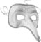 dressforfun 900889 Venezianische Maske mit langer Nase und Verzierungen, Unisex Schnabelmaske, Halbmaske für Maskenball Fasching Karneval Halloween Kostüm - diverse Farben - (silber | Nr. 303553)
