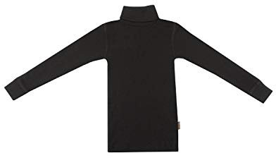 Dilling Rollkragenshirt aus natürlicher Merinowolle für Kinder Schwarz 146-152