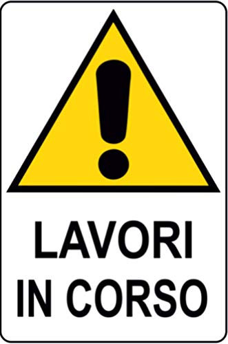 SICUREZZA SHOP ADESIVO PERICOLO LAVORI IN CORSO Vinile 120 x 180 mm Segnaletica