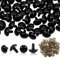 TOAOB 50 Stück Sicherheitsauge 16mm Schwarz Kunststoff Basteln Puppen Augen Knopfaugen mit Unterlegscheiben für Häkeltiere Puppe Marionette Plüschtier Teddyaugen