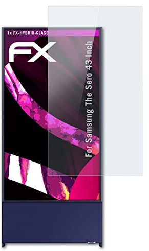 atFoliX Glasfolie kompatibel mit Samsung The Sero 43 Inch Panzerfolie, 9H Hybrid-Glass FX Schutzpanzer Folie