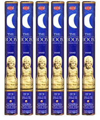 Grenadine Boutique - Hem Encens Bâtonnets Méditation - Lot de 6 Boîtes de 20g The Moon La Lune