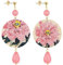 IN Lebole Collezione The Circle DPOR14 Fiore Rosa Orecchini da Donna in Ottone Pietra Rosa Sfaccettato