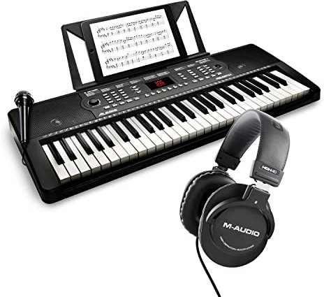 Alesis Melody 54 & M-Audio HDH40 – Tragbares 54-Tasten Keyboard mit Lautsprechern, 300 Sounds, 300 Rhytmen, 40 Demo Songs und Over-Ear Kopfhörer