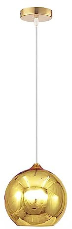 LFsem Gold 250 mm Glaskugel Pendelleuchten Moderne Beschichtung Pendelleuchte für Kücheninsel (250 mm)