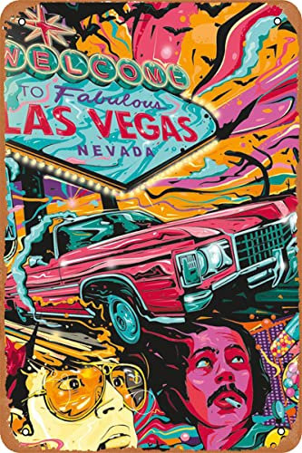 Hofarkows Filmschild Fear and Loathing in Las Vegas, Metall, Wanddekoration, Vintage-Stil, Retro-Filmposter, 30,5 x 20,3 cm