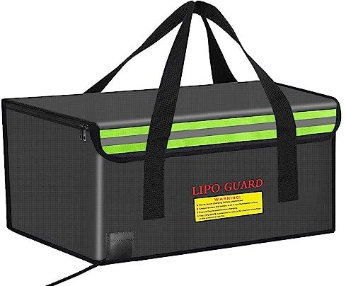 CNDHDOK 500 * 350 * 300mm Ebike Battery Safe Bag Fireproof Charging Lipo Bag Large Capatity for Lipo Battery Pack Storage Charging Transport, Home Office Travel Fireproof Safe Storage Pouch
