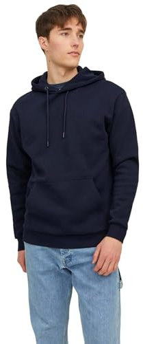 JACK & JONES Herren Hoodie Kapuzenpullover JJEBRADLEY- Relaxed Fit S-XXL, Größe:L, Farbe:Navy Blazer 12249340