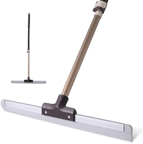 Eyliden Raclette de Sol Souple avec poignée télescopique, Balai Domestique pour Douche, Salle de Bain, Cuisine, carrelage, Verre, fenêtre, marbre, Mousse d'eau