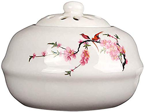 Statua della Decorazione fortunata dell'Acqua del Vento, bruciatore di incenso con Controllo della Temperatura, fornace Elettronica per aromaterapia in Ceramica (Rosa)