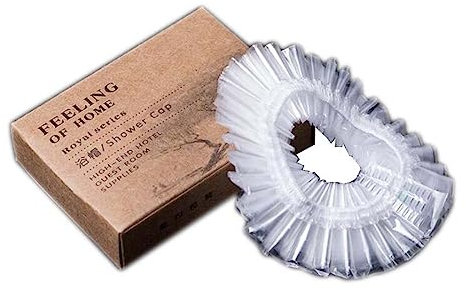 Gorros de ducha desechables de plástico transparente, 100 unidades, para viajes en hoteles