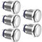 Gebildet 5Stück 12mm 3A 12V/24V/110V/250VAC Wasserdichter Drucktastenschalter, Rastender Edelstahl-Drucktastenschalter Ein-Aus (Flachkopf)