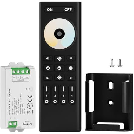 BTF-LIGHTING 5050SMD FCOB COB CCT RF Fernbedienung RC02RFB&C02RF Controller Kit 4-Zonen RF 2.4GHz Drahtlose Fernbedienung Gruppensteuerung für 3pin CCT(+V C W) LED Streifen DC5V DC12V DC24V