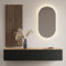 Planetmöbel Flur Möbel Garderobe 1x 160cm Gold Eiche/Anthrazit, Wandpaneel 50cm Gold Eiche/Anthrazit mit Spiegel 50cm (ohne LED), Wandgarderobe 32,5H x 160B x 37,8T cm