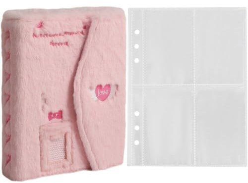 Plüsch-Binder-fotokartenalben A5 Kpop-Karten Album Karten Sammeln Sie Buchalben A5 6 Ringe 4-tocket-kartenschutz 10 Pcs Innenseiten