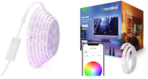 Nanoleaf Matter Essentials Lightstrip Starter Kit, 5M Smart RGBW LED Strip & Essentials Lightstrip Erweiterung, 1m Zusätzlich Smart RGBW LED Strip