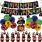 44Pcs Magical Wizard HarryPotter Birthday Party Decorations for Boy,HarryPotter Banner Balloons Cake Toppers Hanging Spiral for Kids Girls Boys HarryPotters Theme Birthday Party Supplies