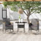 QJBSAVVA 3-TLG Garten-Essgruppe, Eckbank Eckbank Küche Polsterbank Gästebett Geeignet für Balkon Outdoor Speisesaal Innenhof Poly Rattan Grau