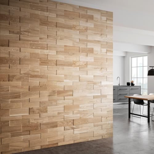 Wandverkleidung aus Eiche, 3D Wandpaneele, Wooden Wall Design, model OZO Mini (1m2)