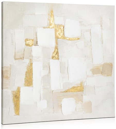 60 x 60cm Große Canvas Gemälde Elegante Goldene Linien – Minimalistische Abstrakte Kunst auf Leinwand für Home Hotel Office Wanddekoration