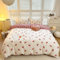 Sedefen Housse de Couette 220x240 cm Rouge Blanc Cerise Ado Adultes Parure de Lit 2 Personnes avec Fermeture Éclair Filles Housse Couette Réversible avec 2 Taies d'oreiller 65x65 cm