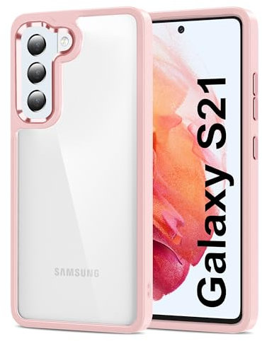 HOOMIL Coque pour Samsung Galaxy S21 5G 6,2 Pouces, Anti-Jaunissement Étui Téléphone Transparente, Housse de Protection Antichoc - Rose