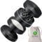 Antonki Herb Grinder, 5cm 4 Layers Portable Zinc Alloy Metal Spice Grinder, 24 Sharp Teeth Grinding with Pollen Scraper and Carrying Pouch - Black