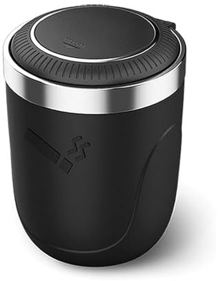 WSTCH Auto Aschenbecher für BMW X4 30i 30d M40i M40d X4M Rauchfreien Aschenbecher mit Deckel,Tragbarer Edelstahl Aschenbecher mit LED Licht,Geruchsdicht Auto Accessoires