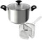 Homatz Large Chip Pan with Basket and Lid 22cm, 5L Deep Fryer Pan | Cooking Pot, Induction Chip Pan Fryer, Split Basket, Stainless Steel Pan