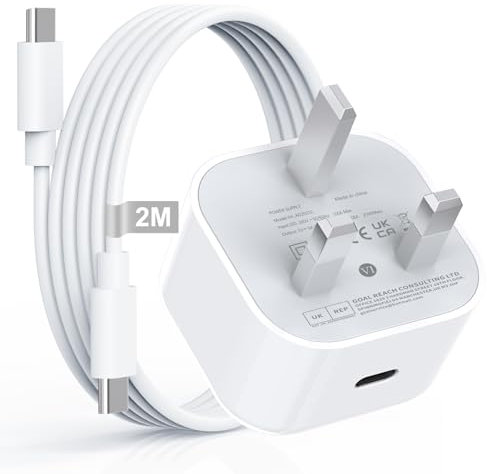 iPhone 15 16 Charger Plug, 20W iPhone Charger USB C Plug with USB C to C Cable 2M, iPhone Fast Charging Cable and USB C Fast Charge Adapter for Apple iPhone 16 Pro Max/16 Plus/15 Pro/15,iPad Pro
