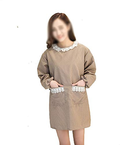 YIJINYVN Apron Long Sleeve Apron Cotton Of The Cotton Adult Gown Cute Gown Apron