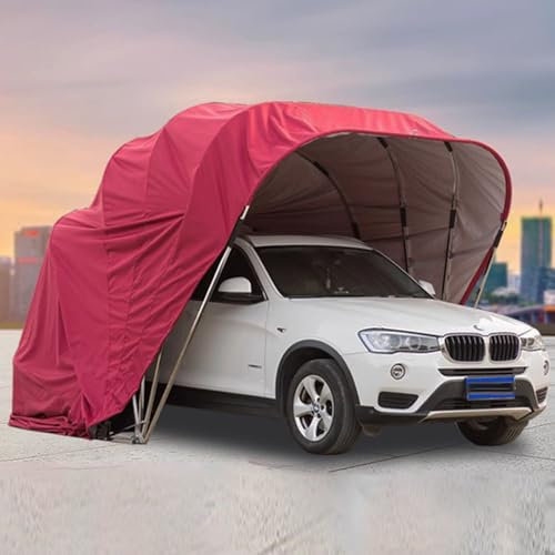 KLYDBMYT Cochera Plegable, cochera móvil Mejorada, Garaje portátil retráctil, cochera Resistente, Refugio para Sombra para Exteriores, camión, Barco, SUV, 18 x 8,2 x 7,6 pies