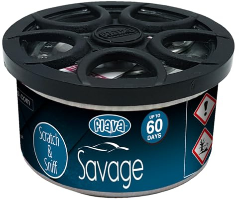 Savage Couture Car Air Freshener Tin – 60 Day Lost-Lasting, Strong, Odour Eliminating Designer Perfume Inspired Fragrance – Scented Air Freshener Car Accessories for Men and Women, 1 Pack