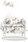Babyhafen 3in1 Beistellbett 90×40 cm – Massives Kiefernholz, Matratze & 6-teiliges Bettwäscheset „Zoo auf Reisen“, mobil mit Rollen und Bremse (Mehrfarbig)
